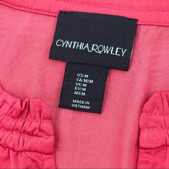 CYNTHIA ROWLEY Maxi Dress Sleeveless Ruffle V-Neck Collar Adjustable Waist - MED - Picture 9 of 13